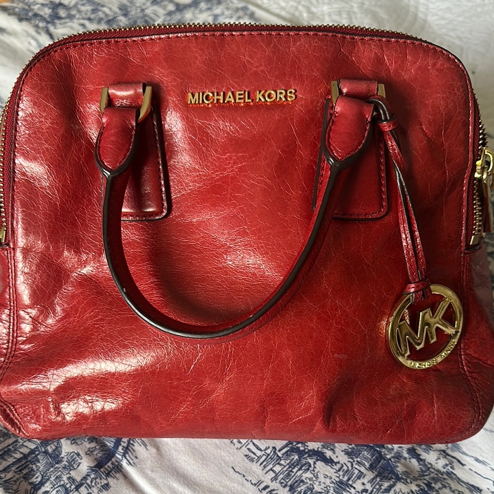 Michael Kors Red Leather Women's Bag
